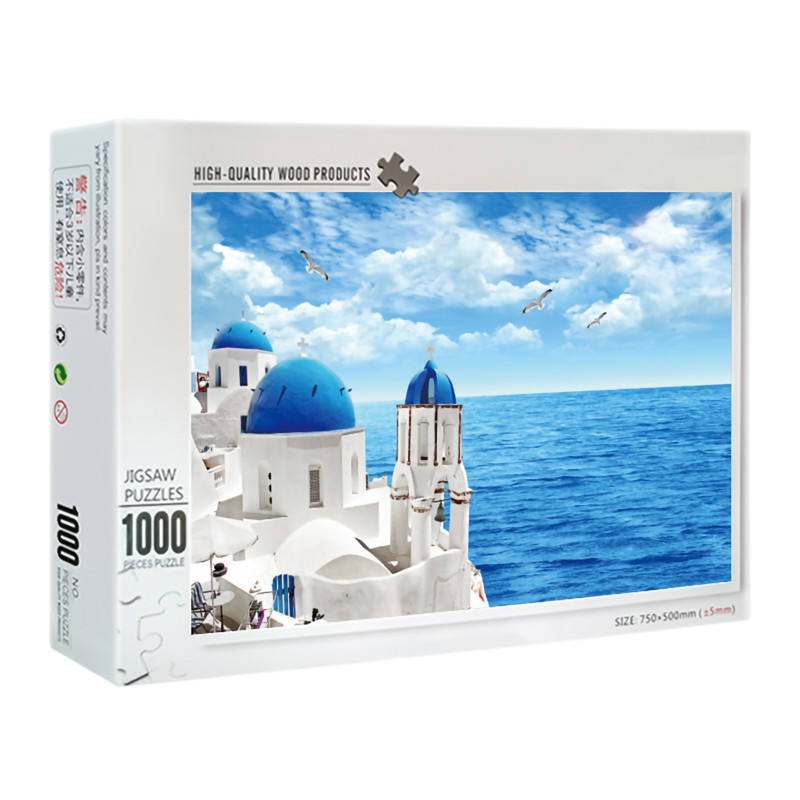 Gran oferta, rompecabezas de madera liso personalizado, 100, 500, 1000 piezas, el mejor rompecabezas de papel para adultos