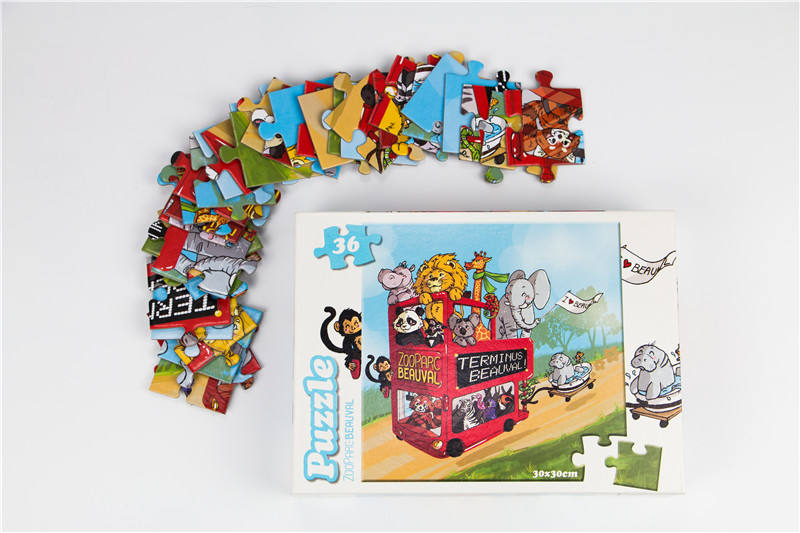 Precio al por mayor, rompecabezas de personalización con patrón de dibujos animados de 36/48/60 piezas para niños
