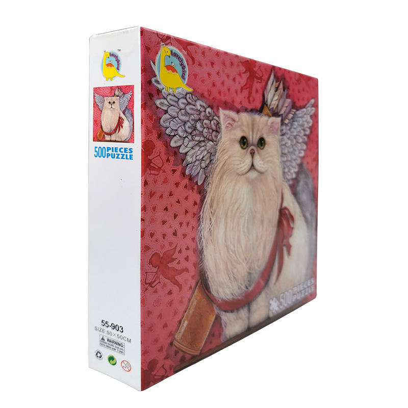 El fabricante produce el juego Angel Cat desarrolla el rompecabezas de 500 piezas del cerebro