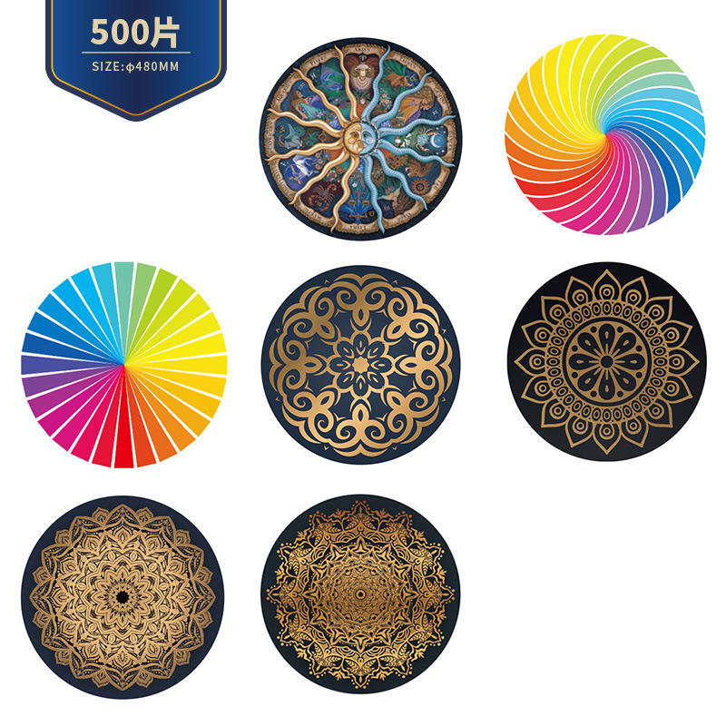 Rompecabezas de círculo personalizado al por mayor con diseño de impresión de 500 piezas para niños