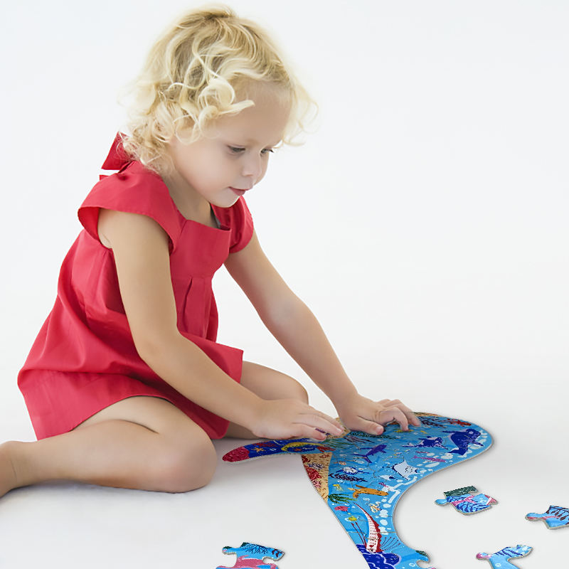Venta al por mayor, juegos para niños de alta calidad, rompecabezas personalizados con estampado de animales, piezas de papel, rompecabezas para niños