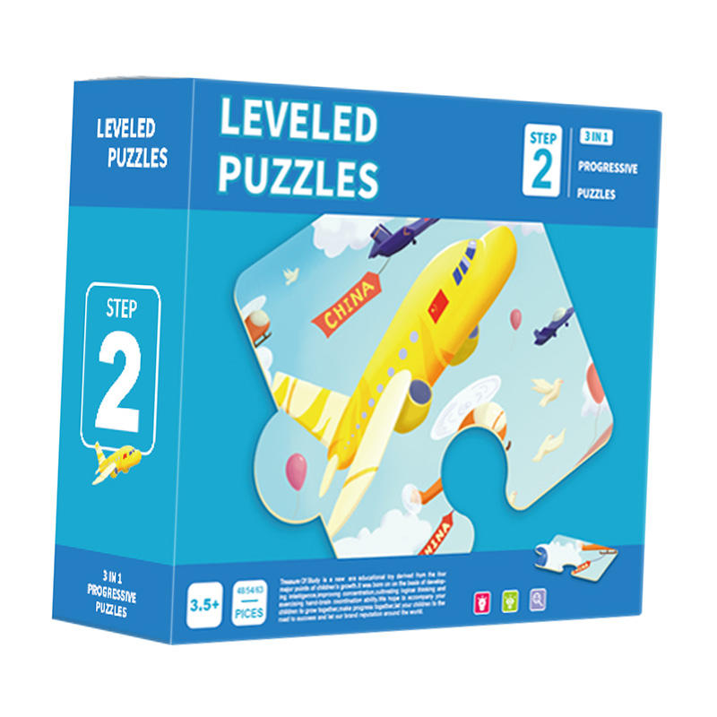 Preescolar Educativo Niños Aprendiendo Jugar Enseñanza Papel Juguete Rompecabezas